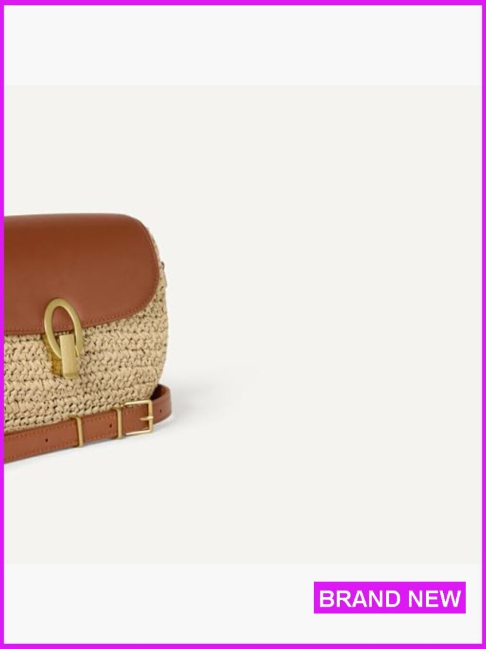 Vegan Leather Crossbody Flap Bag with Adjustable Strap Minimal Chic - Picture 5 of 7